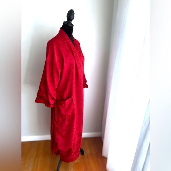 Vintage Gold label Victoria’s Secret robe Deep Scarlet Red Size S - Picture 13 of 16